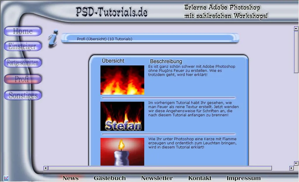 PSD-Tutorials.de in den Anfangsjahren PSD-Tutorials.de in den Anfangsjahren