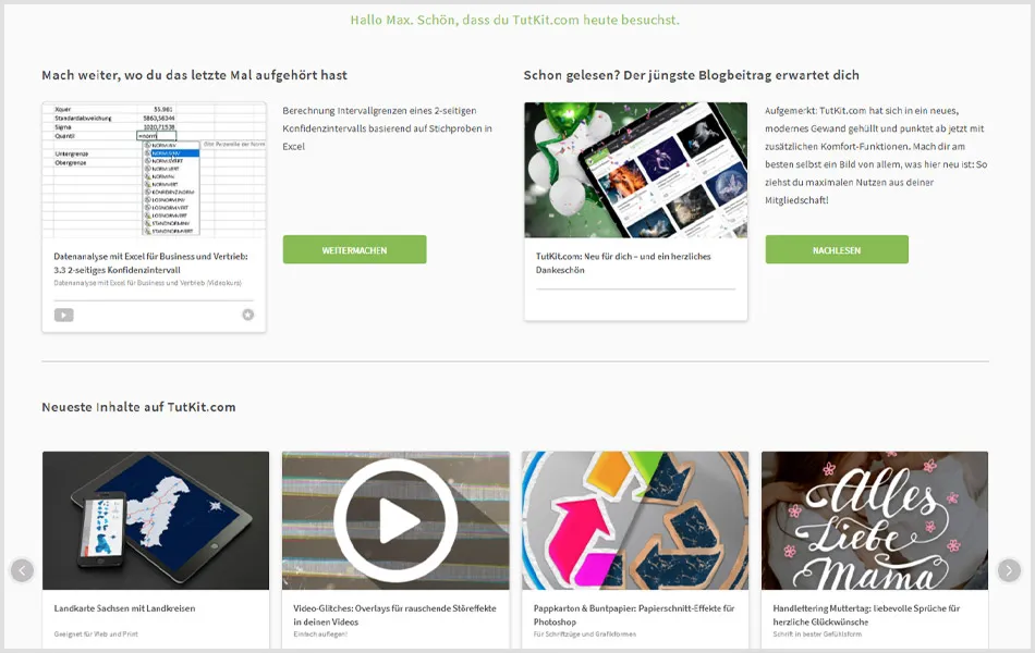 Dein Dashboard auf TutKit.com Dein Dashboard auf TutKit.com