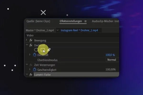 Premiere Pro-Tutorial: 4.6 | Arrangement der Clips Teil 1: Maske & der Track Matte Effekt