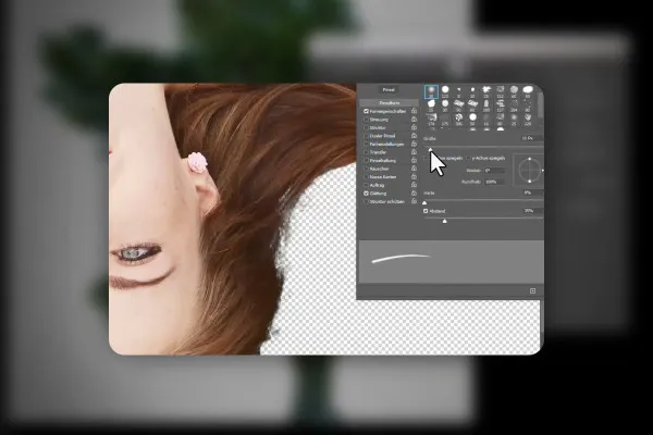 Fotos Freistellen über KI: 03 | Photoshop kann dank KI super einfach Haare freistellen, bedarf aber manchmal Hilfe