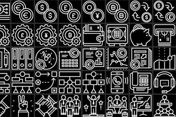 100 Business-Icons als Photoshop-Formen