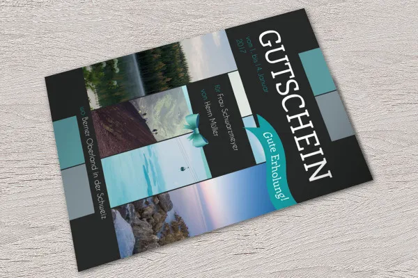 Designvorlagen für Geschenkgutscheine - Reisegutschein