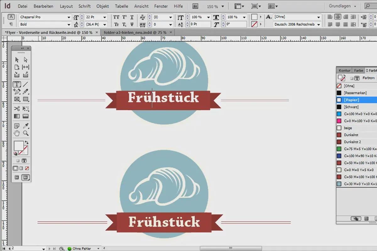 Professionelle Speisekarte in Adobe InDesign gestalten - Teil 3