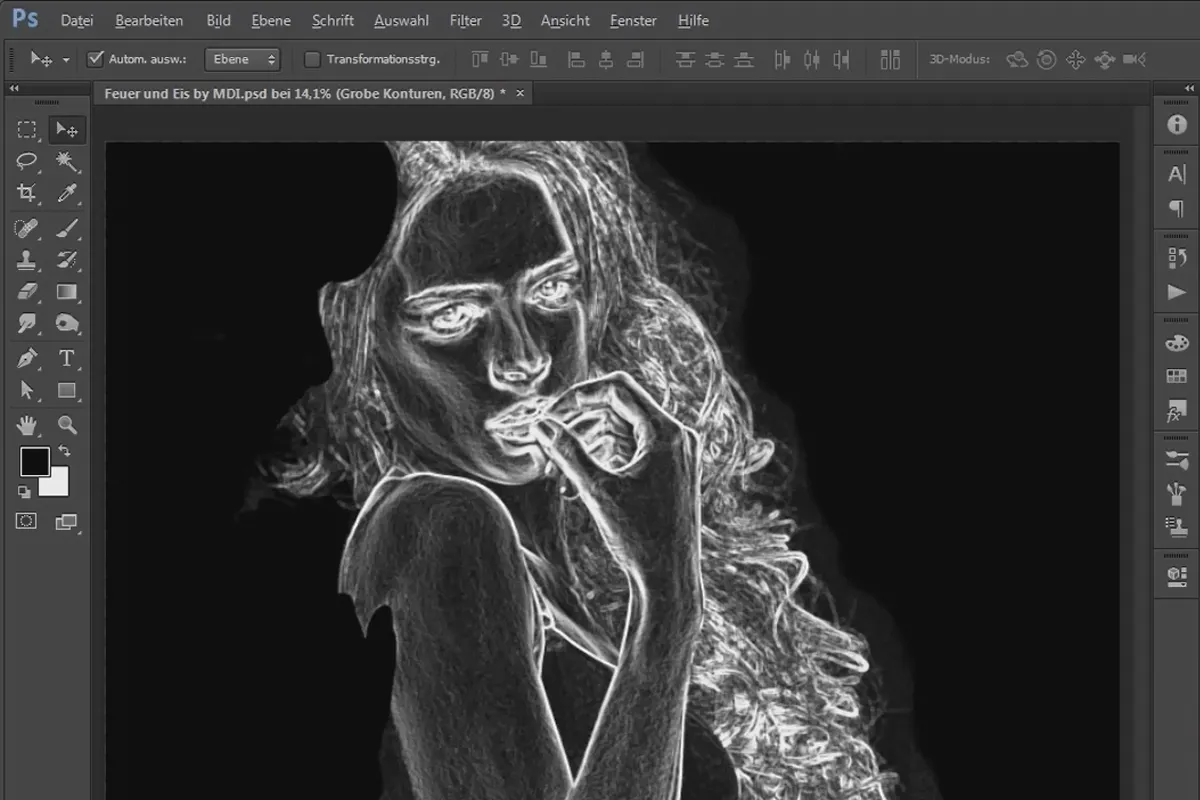 Photoshop-Composing - Feuer und Eis - Teil 02: Konturen erstellen zur Vorbereitung auf das Feuer