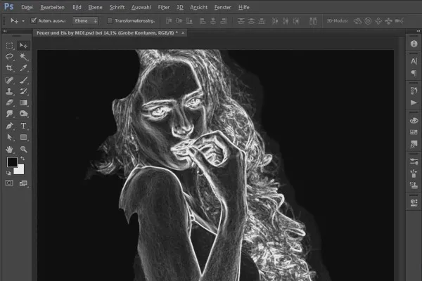 Photoshop-Composing - Feuer und Eis - Teil 02: Konturen erstellen zur Vorbereitung auf das Feuer