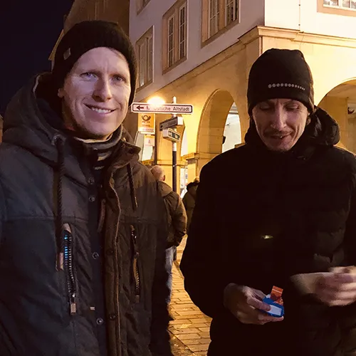 Stefan Petri und Jens Hammerschmidt auf dem Weihnachtsmarkt