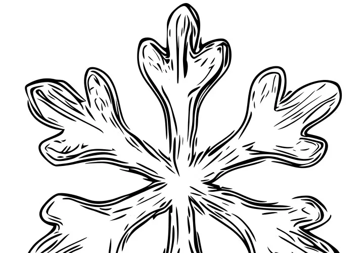 Schneeflocke: kostenlose Malvorlage (alles gut)