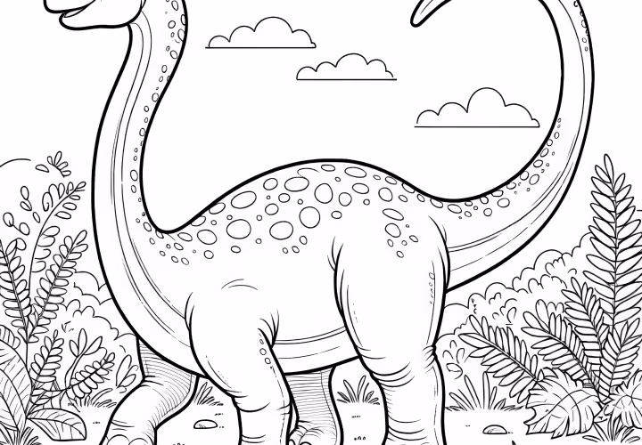 Kostenloses Brachiosaurus Ausmalbild zum Ausdrucken und Herunterladen Ausmalbild eines Brachiosaurus zum kreativen Ausmalen und Drucken