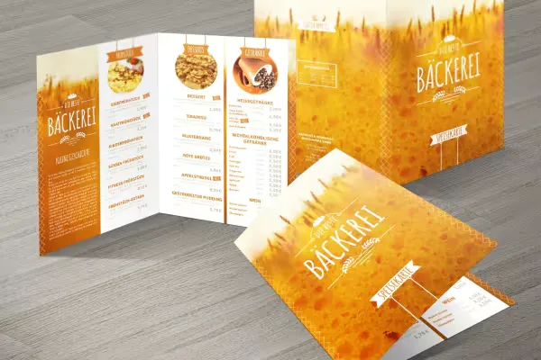 Speisekarten-Vorlagen zur Bearbeitung in InDesign