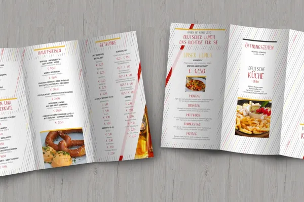 Speisekarten-Vorlagen zur Bearbeitung in InDesign