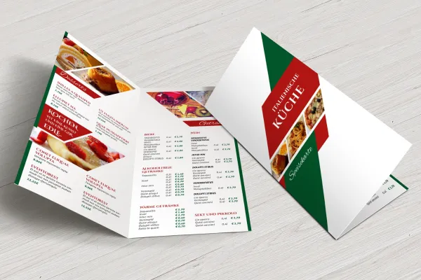 Speisekarten-Vorlagen zur Bearbeitung in InDesign