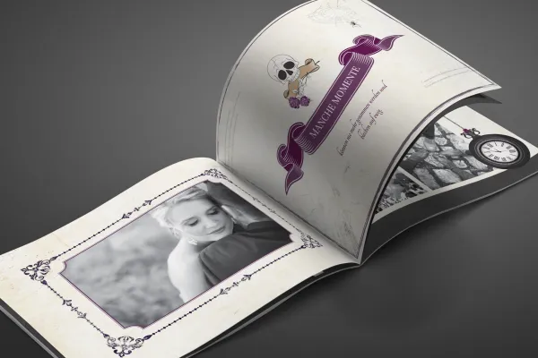 Vorlage für Hochzeitsfotoalbum im Querformat DIN A4
