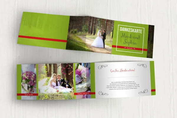 Vorlage für Dankeskarte zur Hochzeit