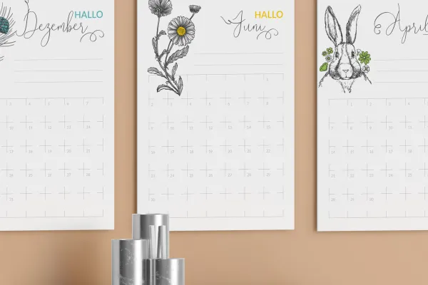 Jede Seite eröffnet neue Möglichkeiten – gestalte einen persönlichen Wandkalender für 2025.