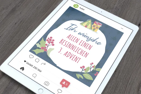 Als schmückende Elemente bei Social Media-Posts in der Weihnachtszeit
