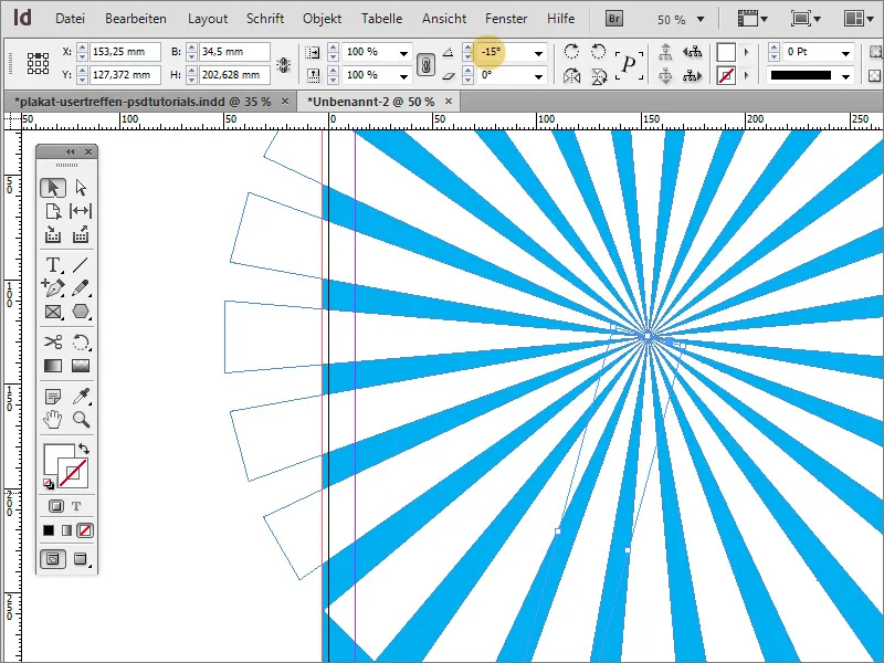 Plakat gestalten in Adobe InDesign - Teil 1: Strahleneffekt