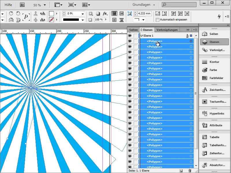 Plakat gestalten in Adobe InDesign - Teil 1: Strahleneffekt