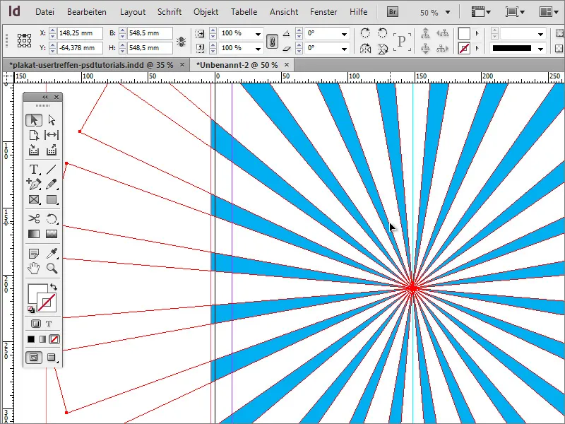 Plakat gestalten in Adobe InDesign - Teil 1: Strahleneffekt