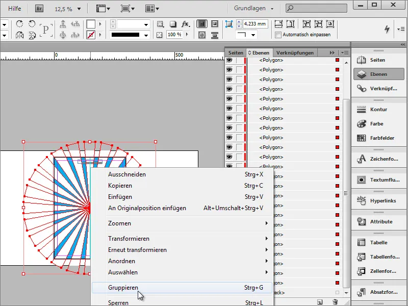 Plakat gestalten in Adobe InDesign - Teil 1: Strahleneffekt