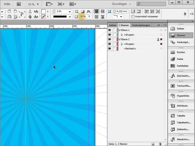 Plakat gestalten in Adobe InDesign - Teil 1: Strahleneffekt