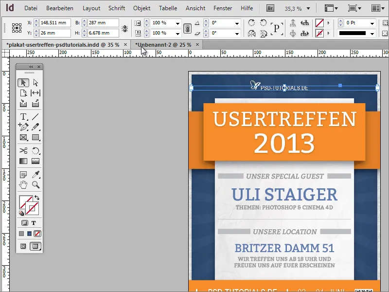 Plakat gestalten in Adobe InDesign - Teil 1: Strahleneffekt