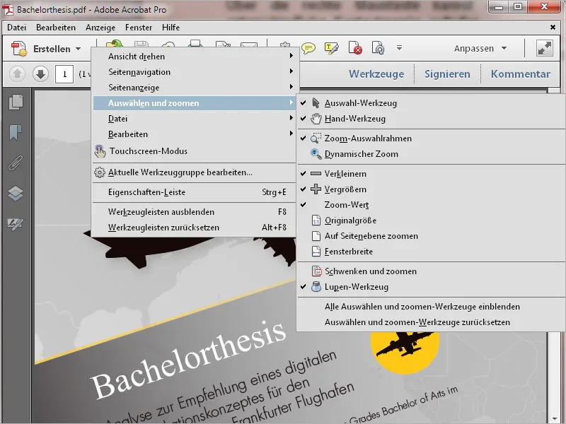 Übersicht über den Arbeitsbereich von Acrobat Übersicht über den Arbeitsbereich von Acrobat
