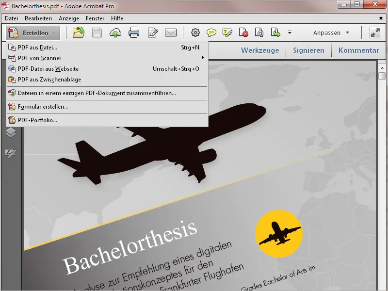 Übersicht über den Arbeitsbereich von Acrobat Übersicht über den Arbeitsbereich von Acrobat