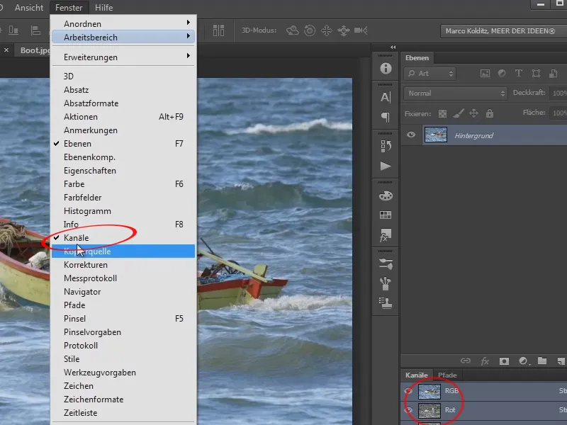 Photoshop-Composing - Das Orakel des Meeres - Teil 02: Boot freistellen und platzieren
