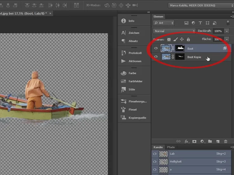 Photoshop-Composing - Das Orakel des Meeres - Teil 02: Boot freistellen und platzieren