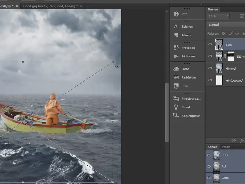 Photoshop-Composing - Das Orakel des Meeres - Teil 02: Boot freistellen und platzieren