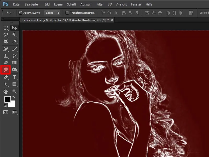 Photoshop-Composing - Feuer und Eis - Teil 03: Feuer ins Bild wischen