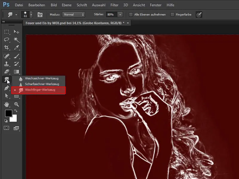 Photoshop-Composing - Feuer und Eis - Teil 03: Feuer ins Bild wischen