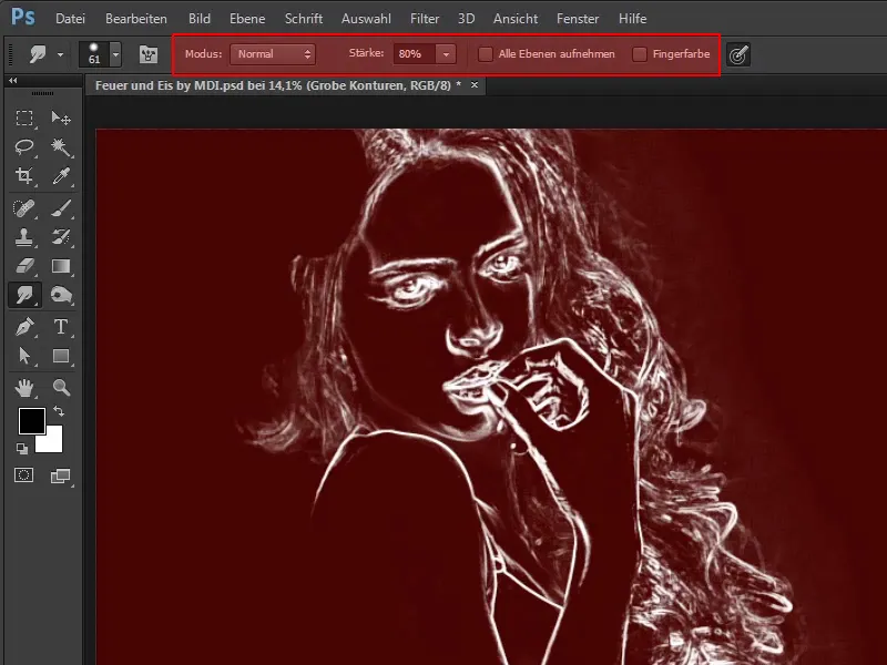 Photoshop-Composing - Feuer und Eis - Teil 03: Feuer ins Bild wischen