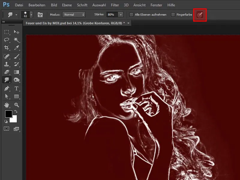 Photoshop-Composing - Feuer und Eis - Teil 03: Feuer ins Bild wischen