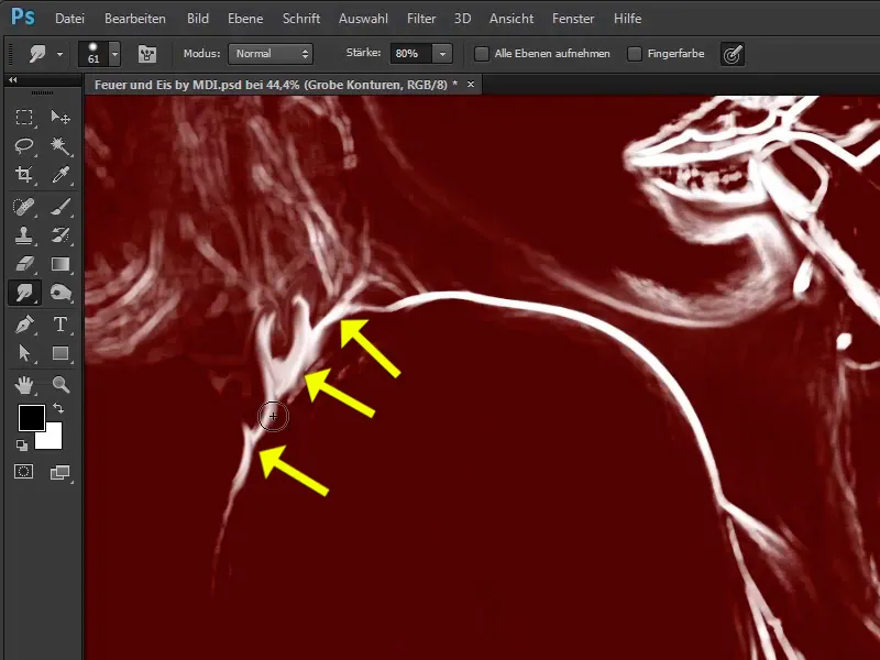 Photoshop-Composing - Feuer und Eis - Teil 03: Feuer ins Bild wischen