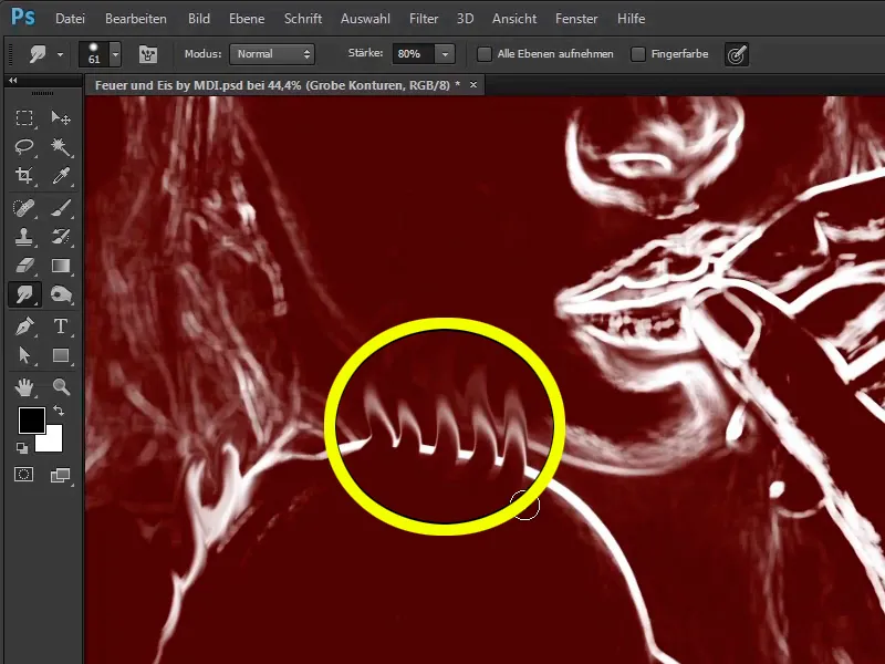 Photoshop-Composing - Feuer und Eis - Teil 03: Feuer ins Bild wischen