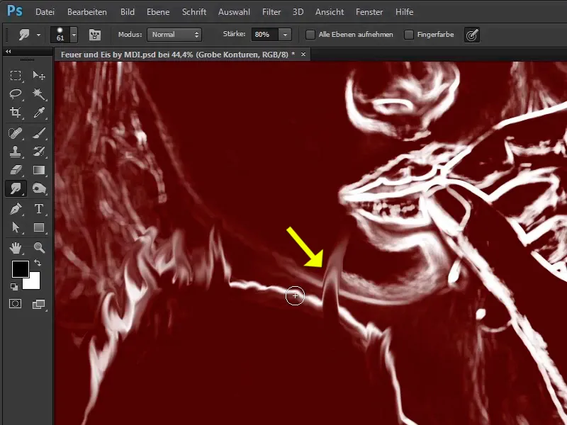 Photoshop-Composing - Feuer und Eis - Teil 03: Feuer ins Bild wischen