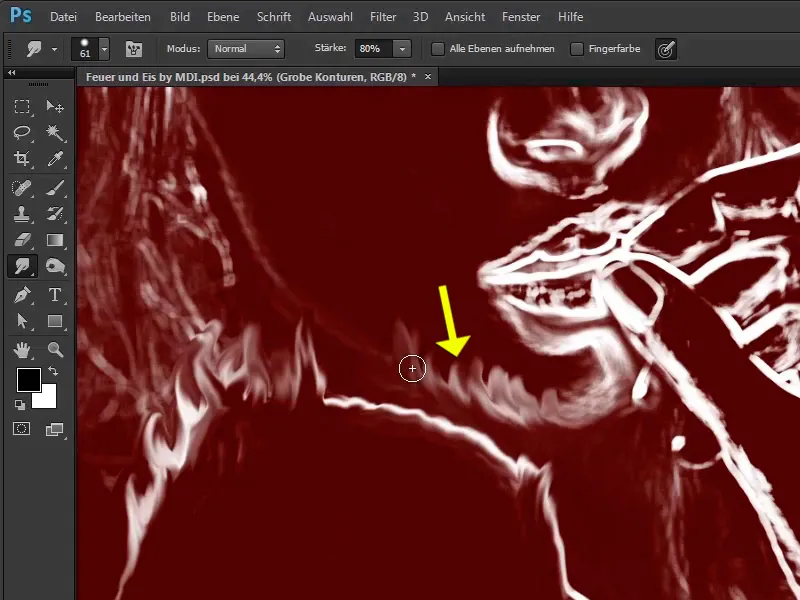 Photoshop-Composing - Feuer und Eis - Teil 03: Feuer ins Bild wischen