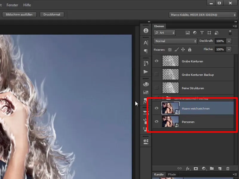 Photoshop-Composing - Feuer und Eis - Teil 03: Feuer ins Bild wischen
