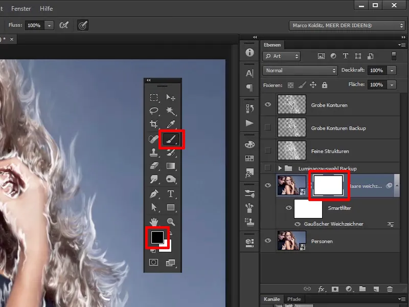 Photoshop-Composing - Feuer und Eis - Teil 03: Feuer ins Bild wischen