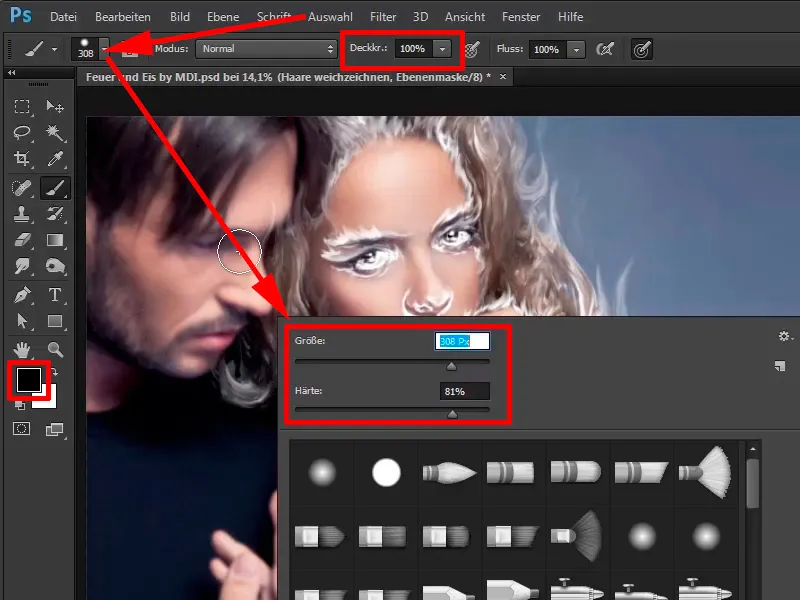 Photoshop-Composing - Feuer und Eis - Teil 03: Feuer ins Bild wischen