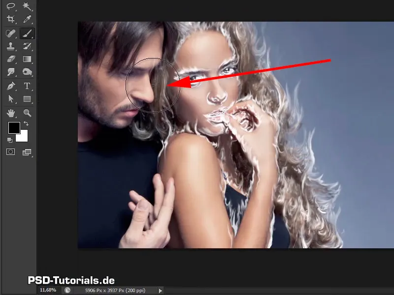 Photoshop-Composing - Feuer und Eis - Teil 03: Feuer ins Bild wischen
