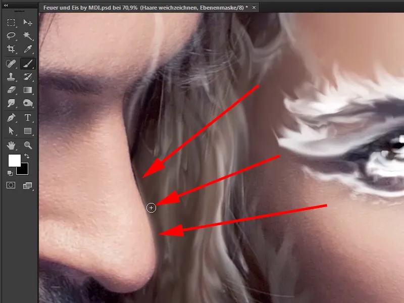 Photoshop-Composing - Feuer und Eis - Teil 03: Feuer ins Bild wischen