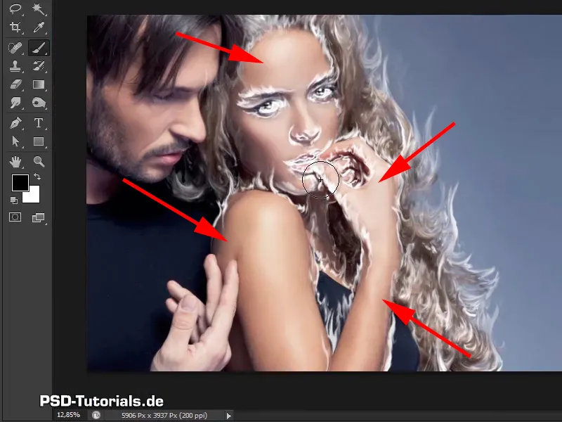 Photoshop-Composing - Feuer und Eis - Teil 03: Feuer ins Bild wischen