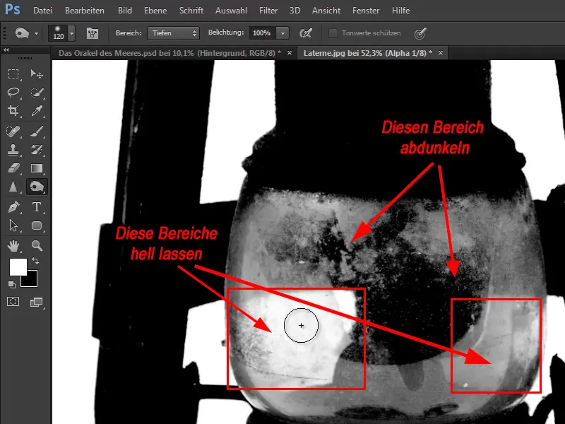 Photoshop-Composing - Das Orakel des Meeres - Teil 03: Lampe freistellen