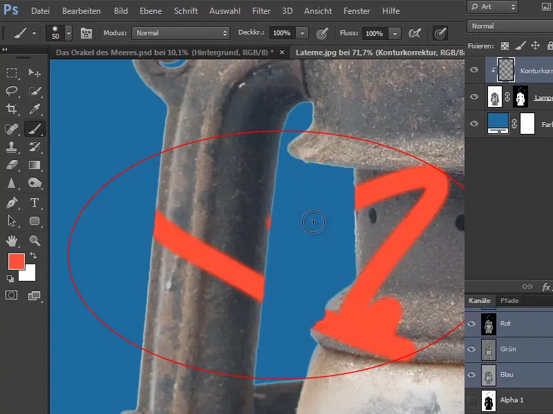 Photoshop-Composing - Das Orakel des Meeres - Teil 03: Lampe freistellen