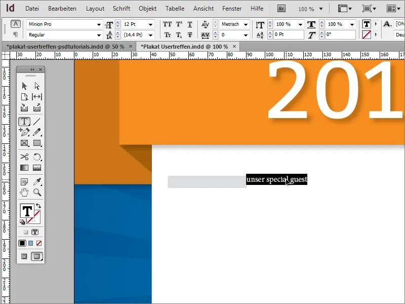 Plakat gestalten in Adobe InDesign - Teil 3: Texte einpflegen