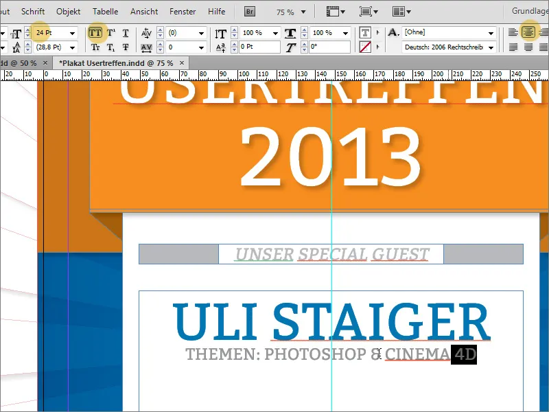 Plakat gestalten in Adobe InDesign - Teil 3: Texte einpflegen