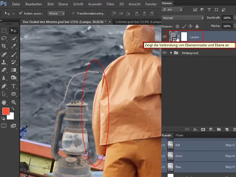 Photoshop-Composing - Das Orakel des Meeres - Teil 04: Lampe freistellen und zum Leuchten bringen