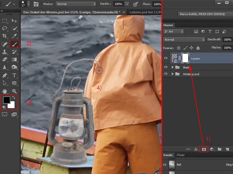 Photoshop-Composing - Das Orakel des Meeres - Teil 04: Lampe freistellen und zum Leuchten bringen